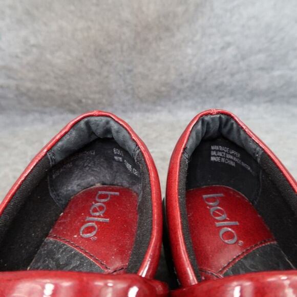 Comfort Clog Shoes Womens 6 Bolo Slip On Red Patent Casual Work Comfort Walking - Picture 13 of 16